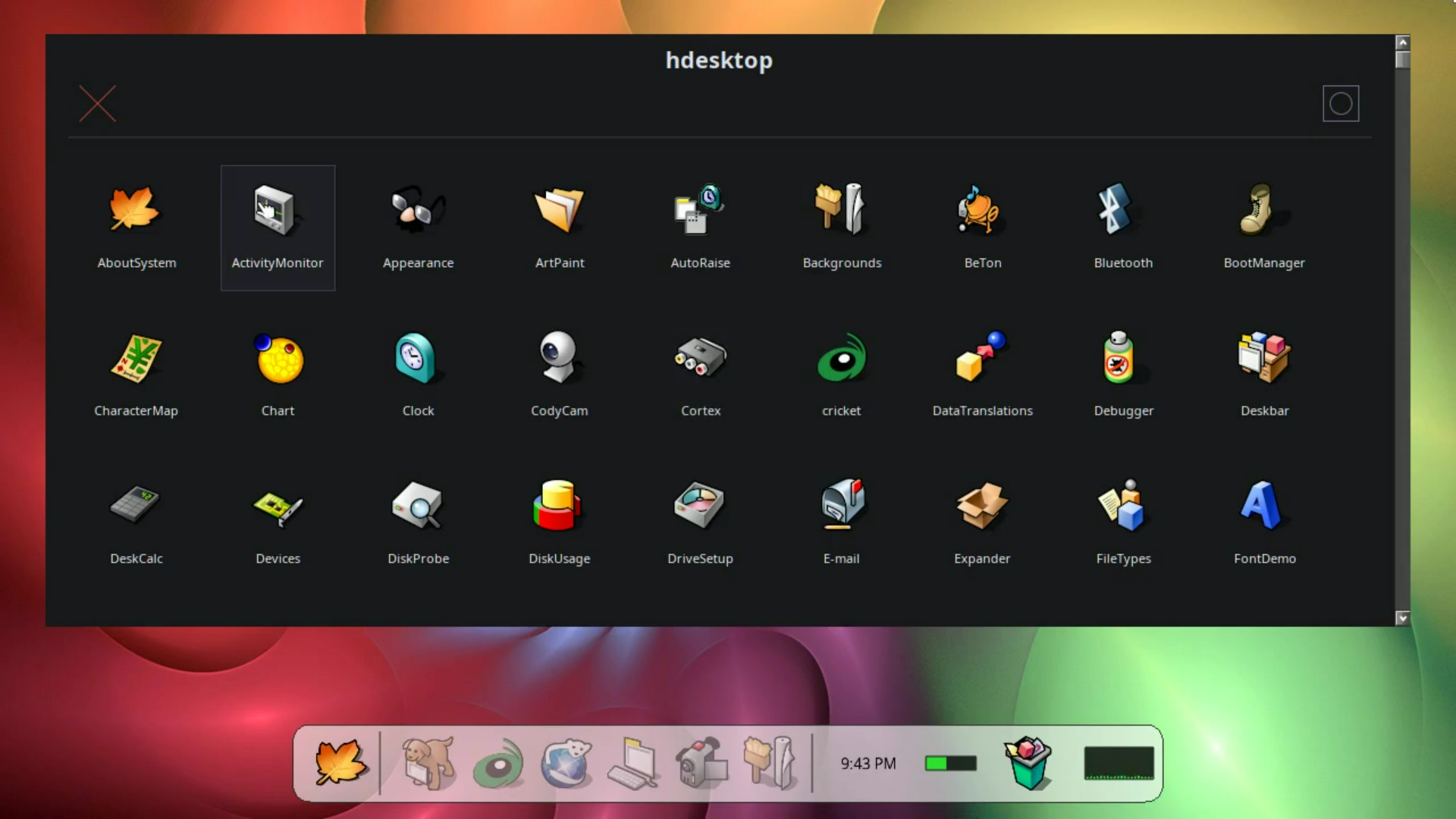 Schermata di hDesktop