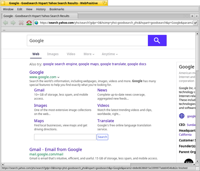 Schermata di haikuwebsearch