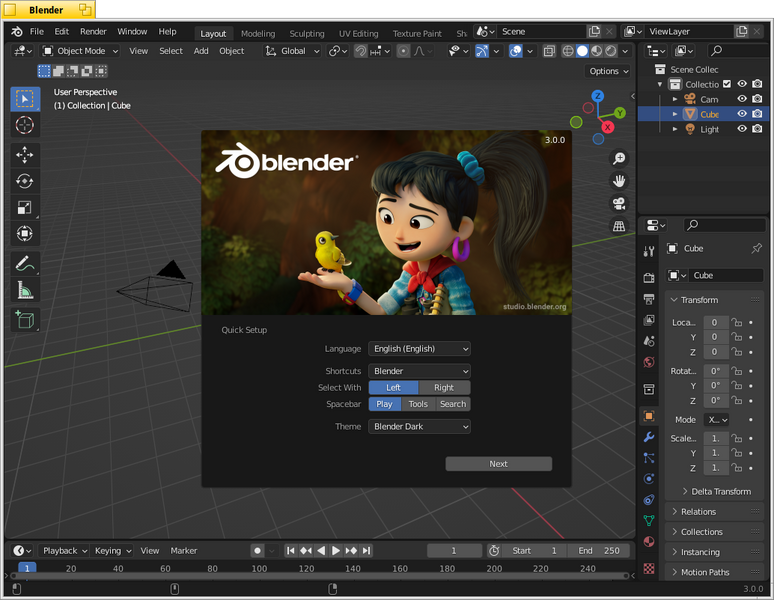 Schermata di blender3
