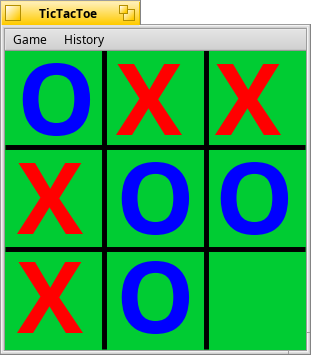 Schermata di tictactoe
