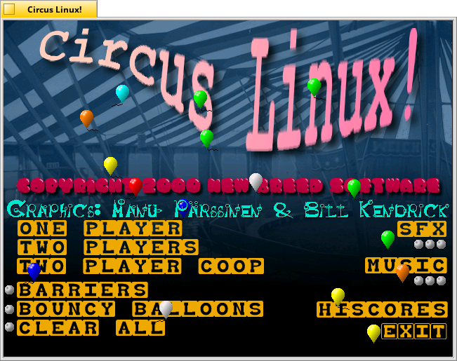 Schermata di circuslinux