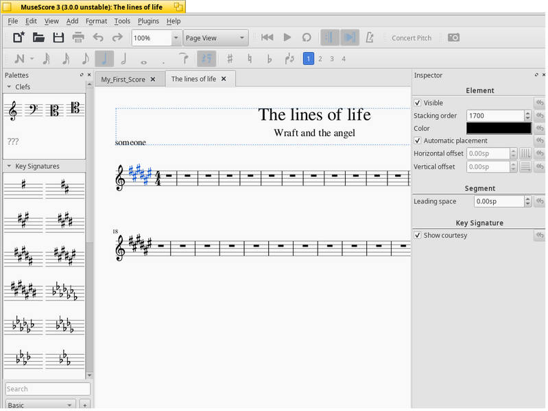 Schermata di musescore