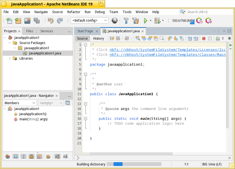 Schermata di netbeans_bin