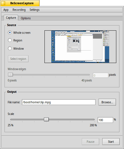 Schermata di bescreencapture