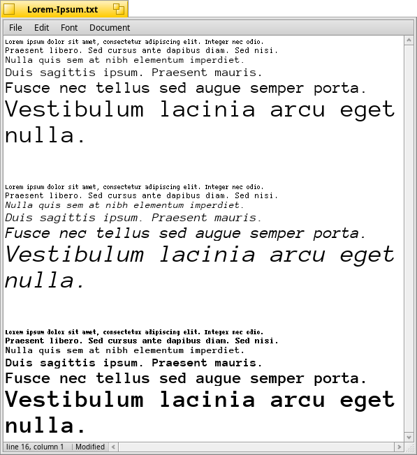 Schermata di anonymous_pro